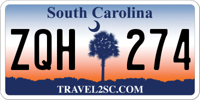 SC license plate ZQH274