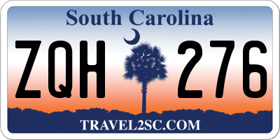 SC license plate ZQH276