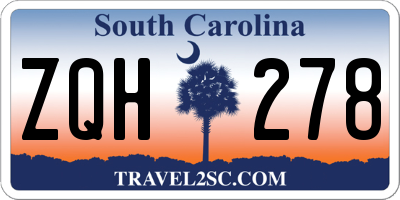SC license plate ZQH278