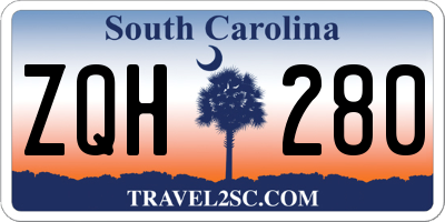 SC license plate ZQH280