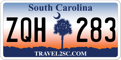 SC license plate ZQH283