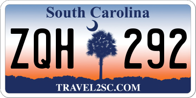 SC license plate ZQH292