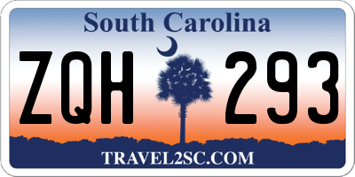 SC license plate ZQH293