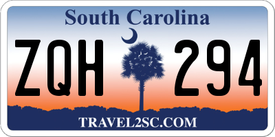 SC license plate ZQH294