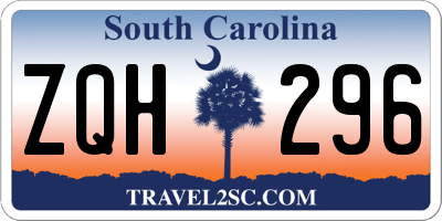 SC license plate ZQH296