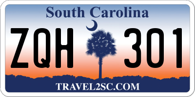 SC license plate ZQH301