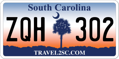 SC license plate ZQH302