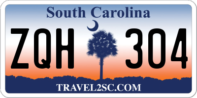 SC license plate ZQH304