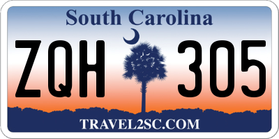 SC license plate ZQH305