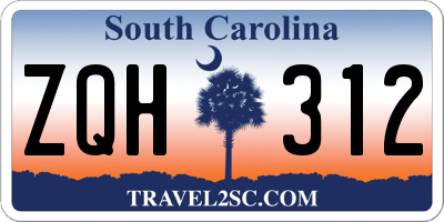SC license plate ZQH312