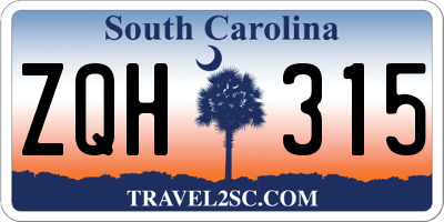 SC license plate ZQH315
