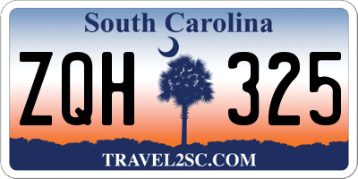 SC license plate ZQH325