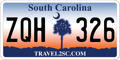 SC license plate ZQH326
