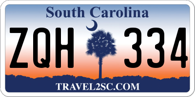 SC license plate ZQH334