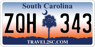 SC license plate ZQH343