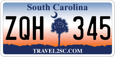 SC license plate ZQH345