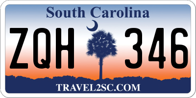 SC license plate ZQH346