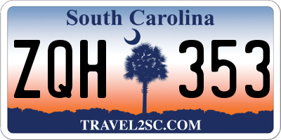 SC license plate ZQH353