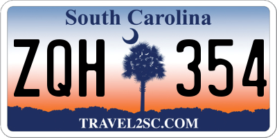 SC license plate ZQH354