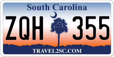 SC license plate ZQH355