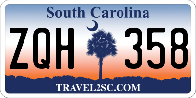 SC license plate ZQH358