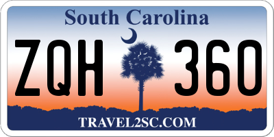 SC license plate ZQH360