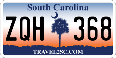 SC license plate ZQH368