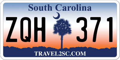 SC license plate ZQH371