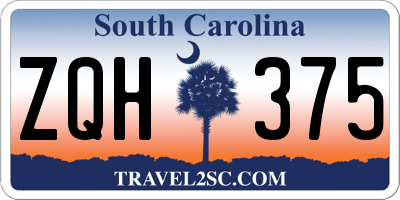 SC license plate ZQH375