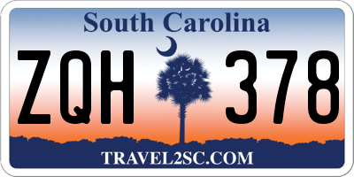 SC license plate ZQH378