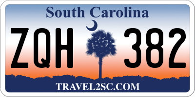 SC license plate ZQH382