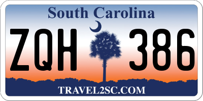 SC license plate ZQH386