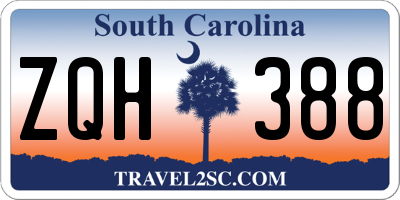 SC license plate ZQH388