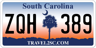 SC license plate ZQH389