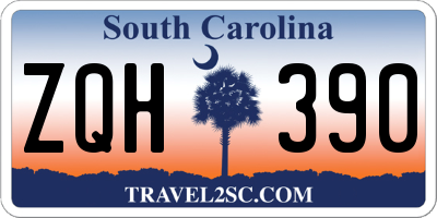 SC license plate ZQH390
