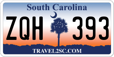 SC license plate ZQH393
