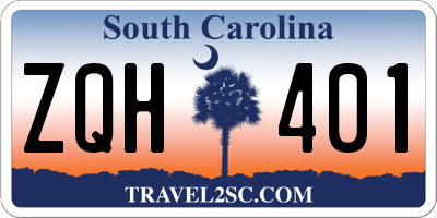 SC license plate ZQH401