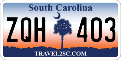 SC license plate ZQH403