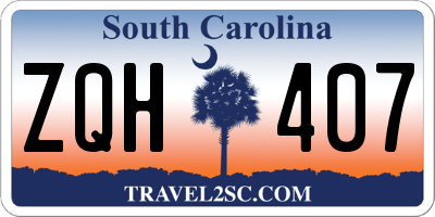 SC license plate ZQH407