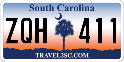 SC license plate ZQH411