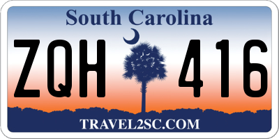 SC license plate ZQH416
