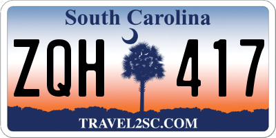 SC license plate ZQH417