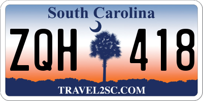 SC license plate ZQH418