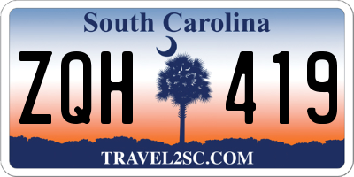SC license plate ZQH419