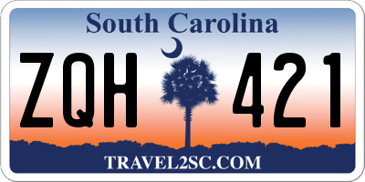 SC license plate ZQH421