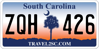 SC license plate ZQH426