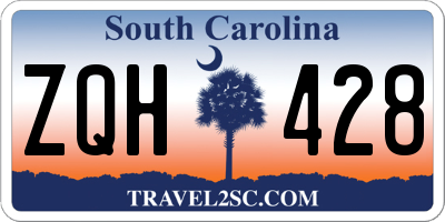 SC license plate ZQH428