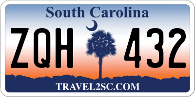 SC license plate ZQH432