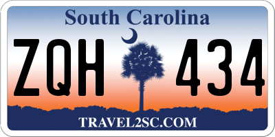 SC license plate ZQH434