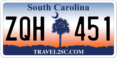 SC license plate ZQH451